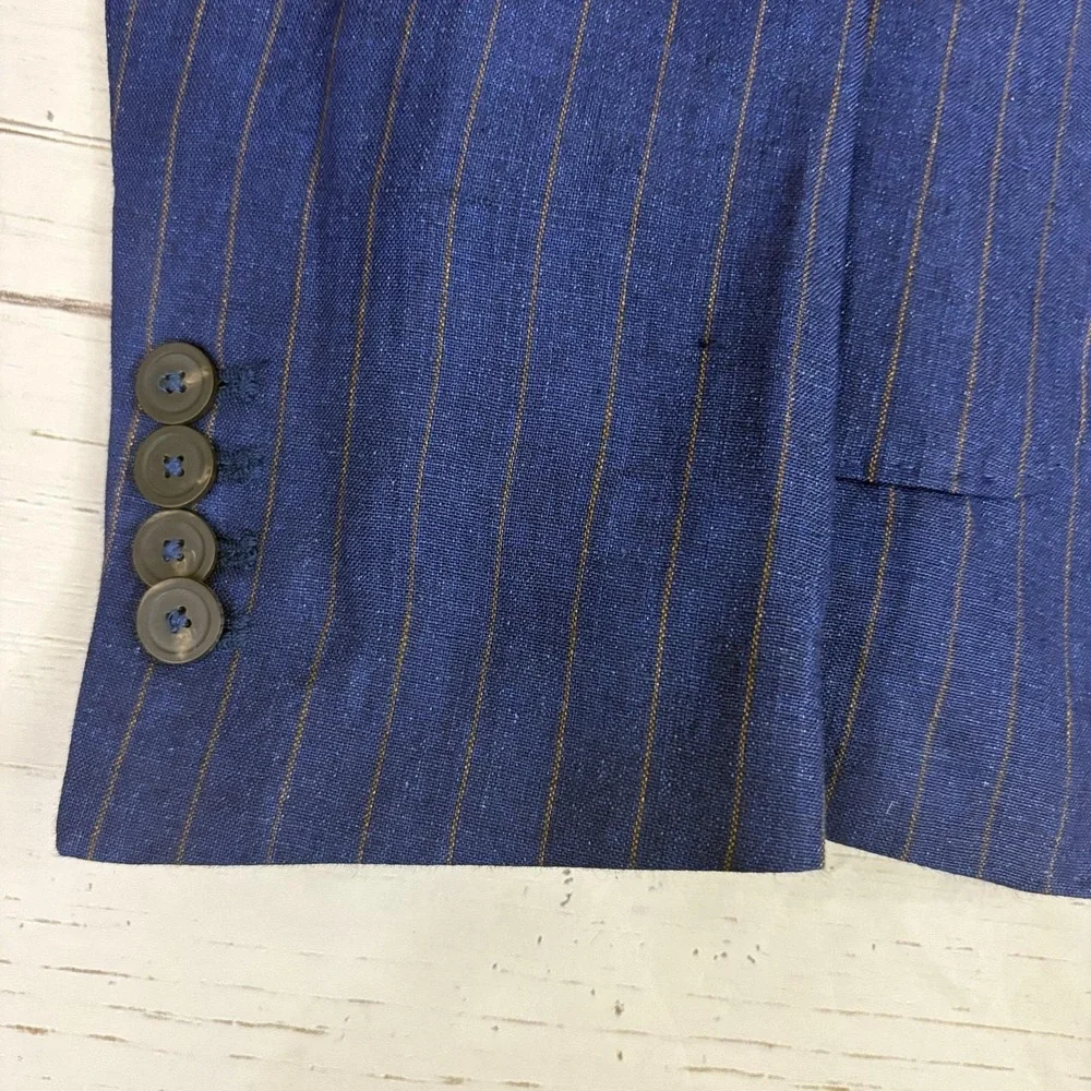 Italian Linen Suit Unstructured Surgeon Cuffs 38 Drawstring Pants Made Italy NWT